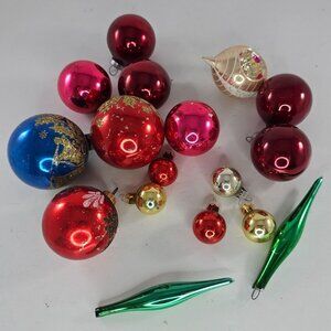 Vintage Christmas Ornament Mixed Lot Rauch Poland Germany Shiny Brite